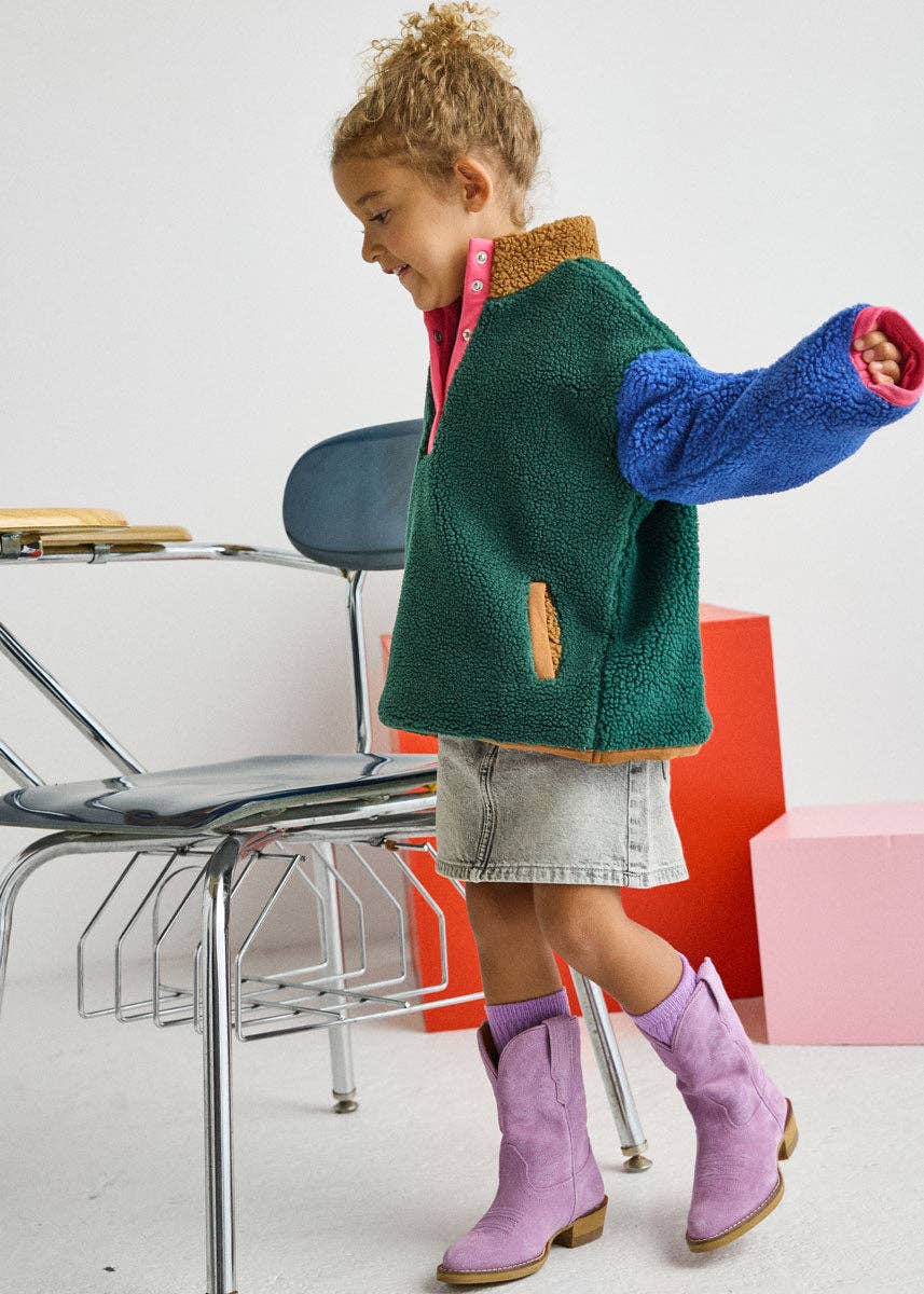 Alice & Wonder - Color Block Fleece Pullover - Pink