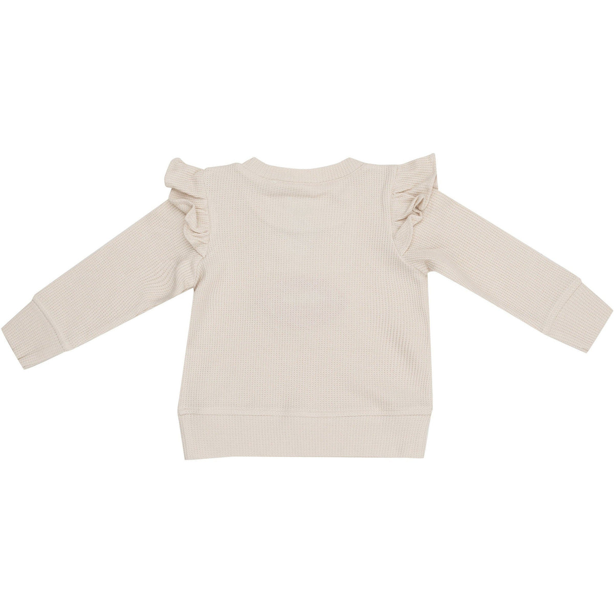 Angel Dear Footballs Waffle Ruffle Sweatshirt + Pink Bamboo Baby Bells