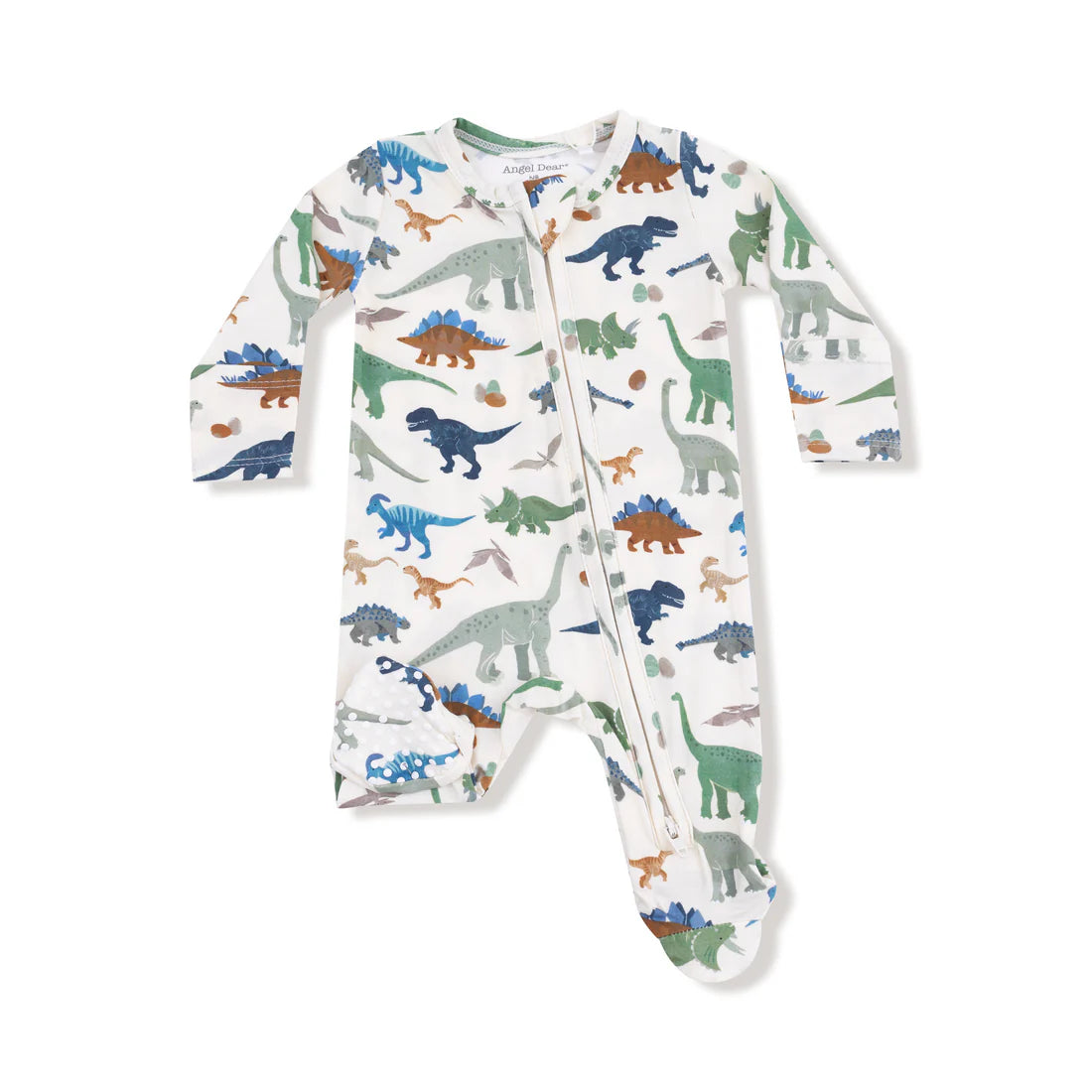 Angel Dear 2 Way Zipper Footie- Washy Dinos