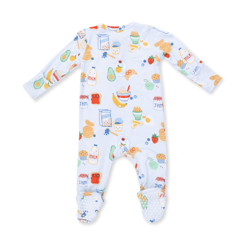Angel Dear Breakfast Club Blue 2 Way Zipper Footie