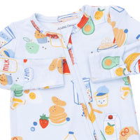 Angel Dear Breakfast Club Blue 2 Way Zipper Footie
