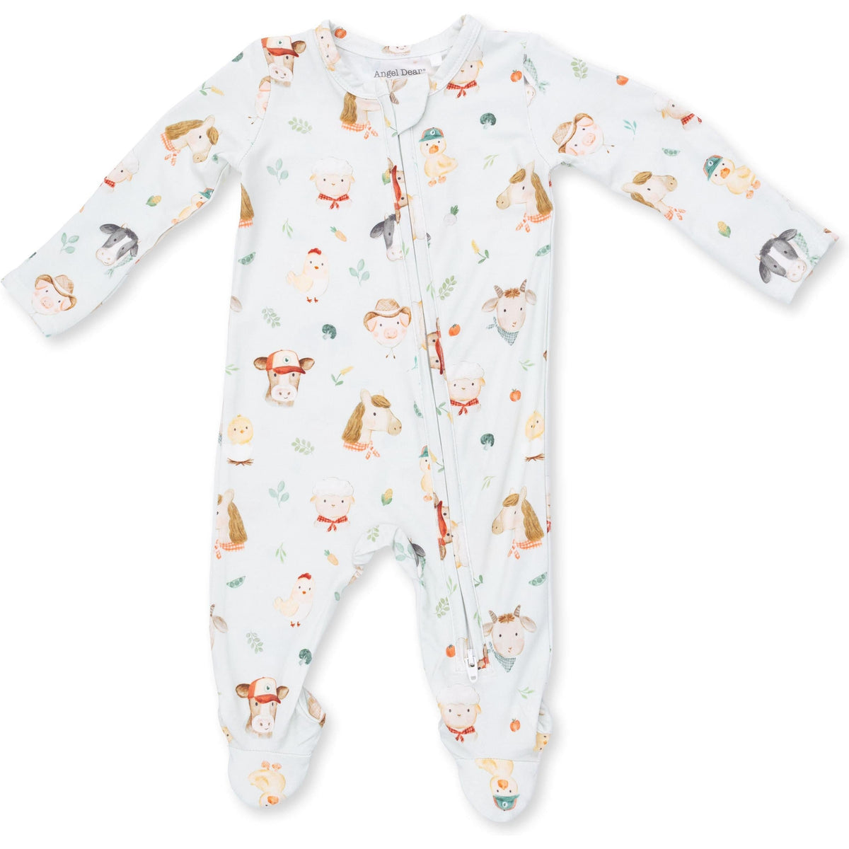 Angel Dear Baby Farm Faces 2 Way Zipper Footie