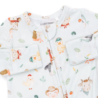 Angel Dear Baby Farm Faces 2 Way Zipper Footie