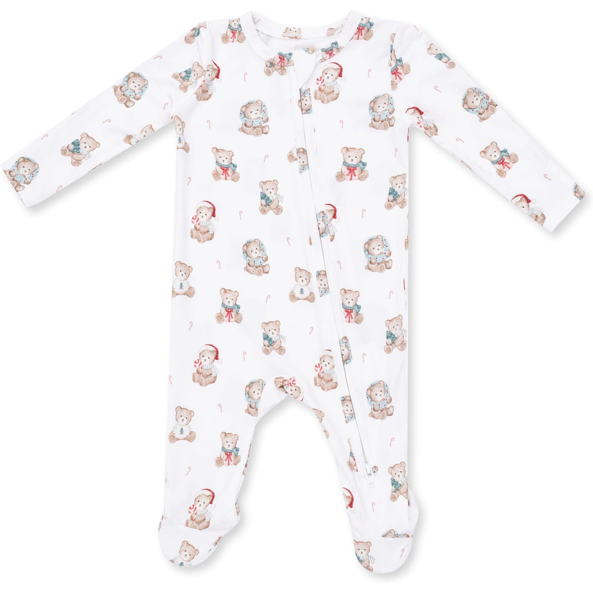 Angel Dear Christmas Teddy Bears Uni 2 Way Zipper Footie