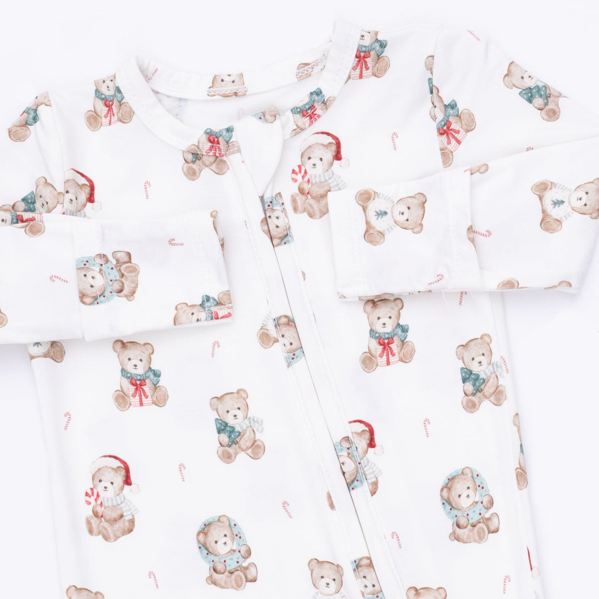 Angel Dear Christmas Teddy Bears Uni 2 Way Zipper Footie