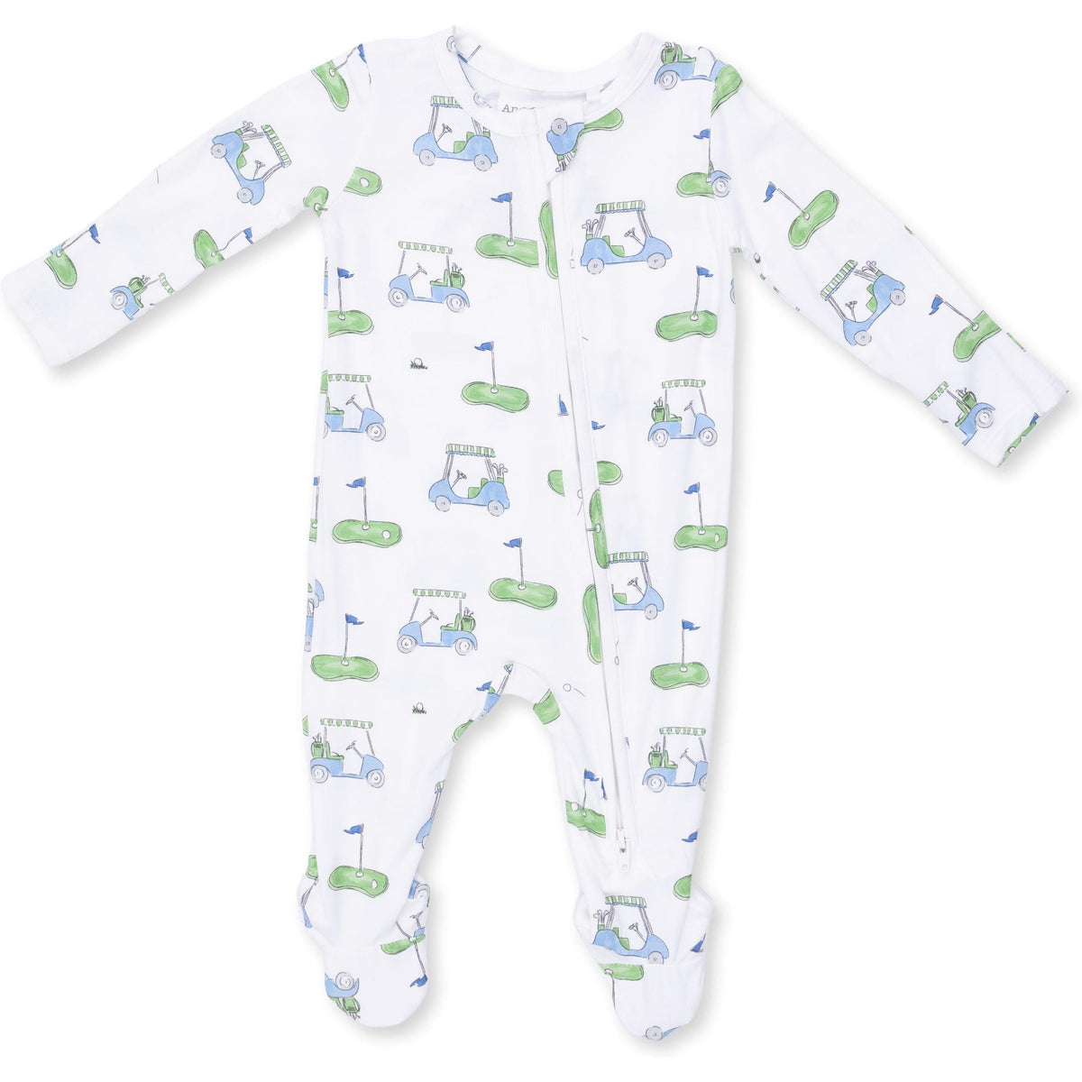 Angel Dear Golf Carts Blue 2 Way Zipper Footie