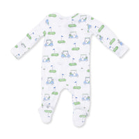 Angel Dear Golf Carts Blue 2 Way Zipper Footie