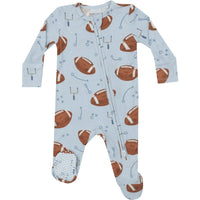 Angel Dear Footballs Blue 2-Way Zipper Footie