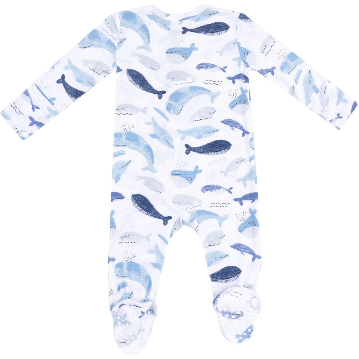 Angel Dear Blue Whales 2-Way Zipper Footie