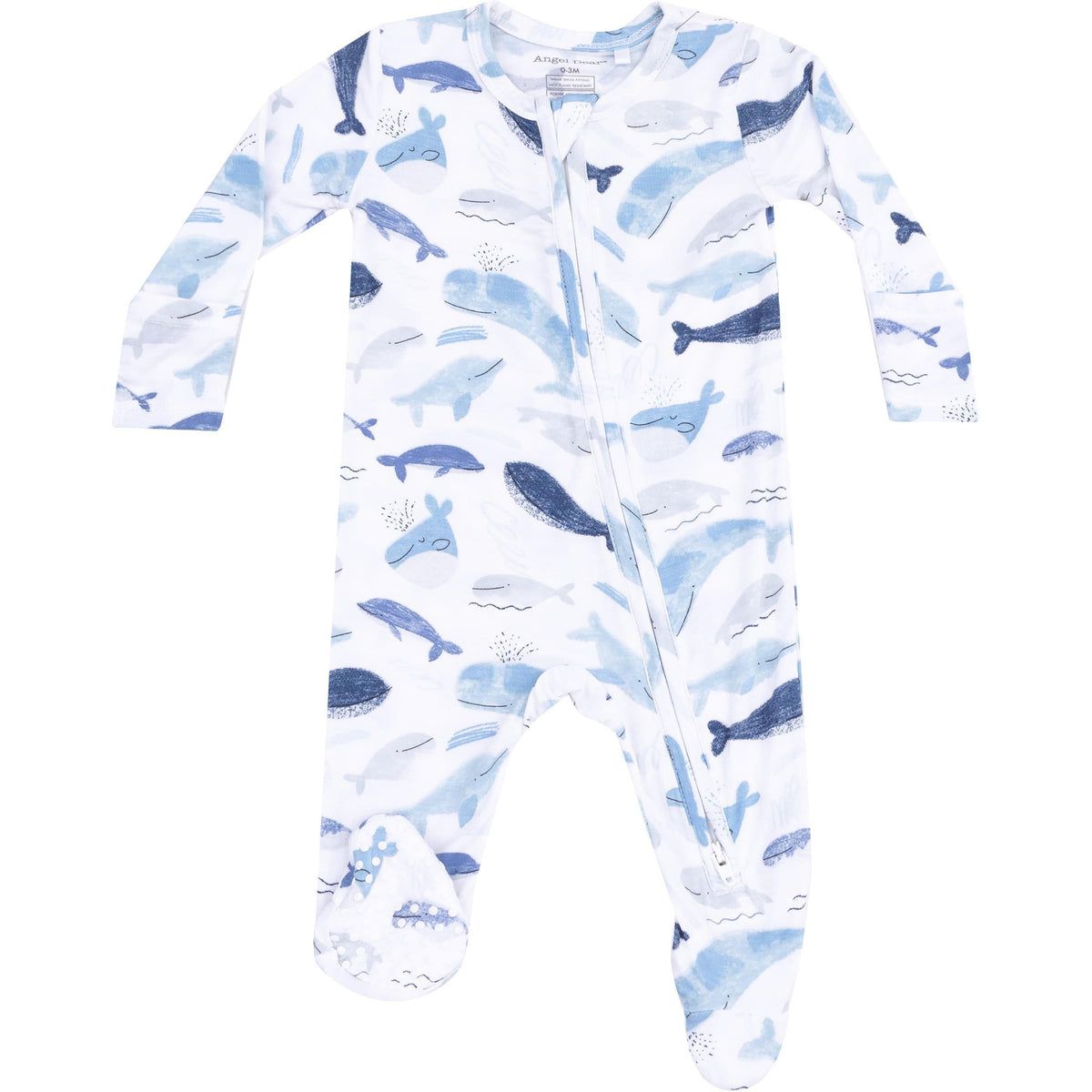 Angel Dear Blue Whales 2-Way Zipper Footie