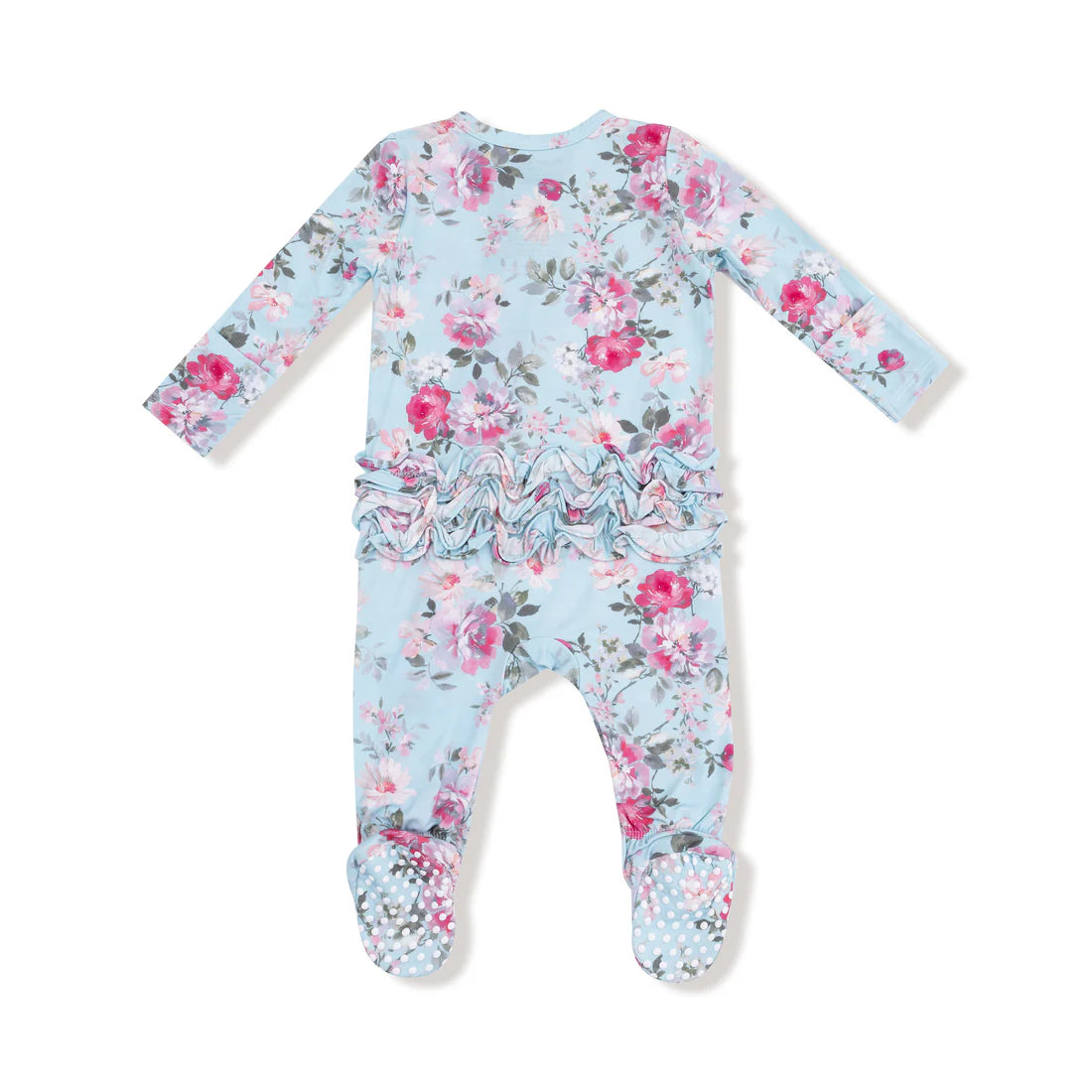 Angel Dear 2 Way Zipper Ruffle Back Footie II Charlotte Floral