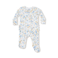 Angel Dear 2 Way Zipper Ruffle Back Footie- Sweet Rose Calico