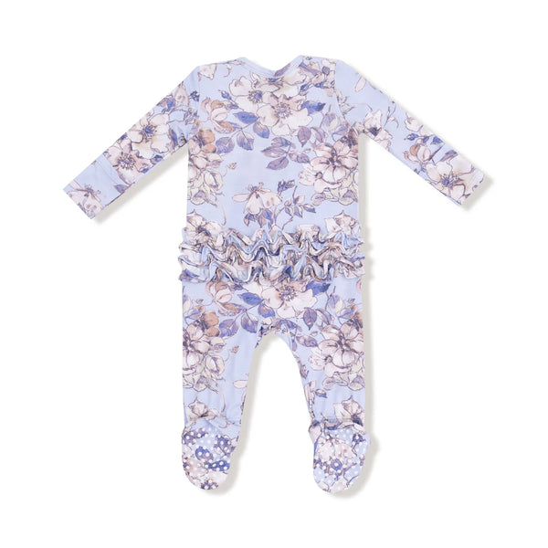 Angel Dear 2 Way Zipper Ruffle Back Footie II  Woodrose - Peri