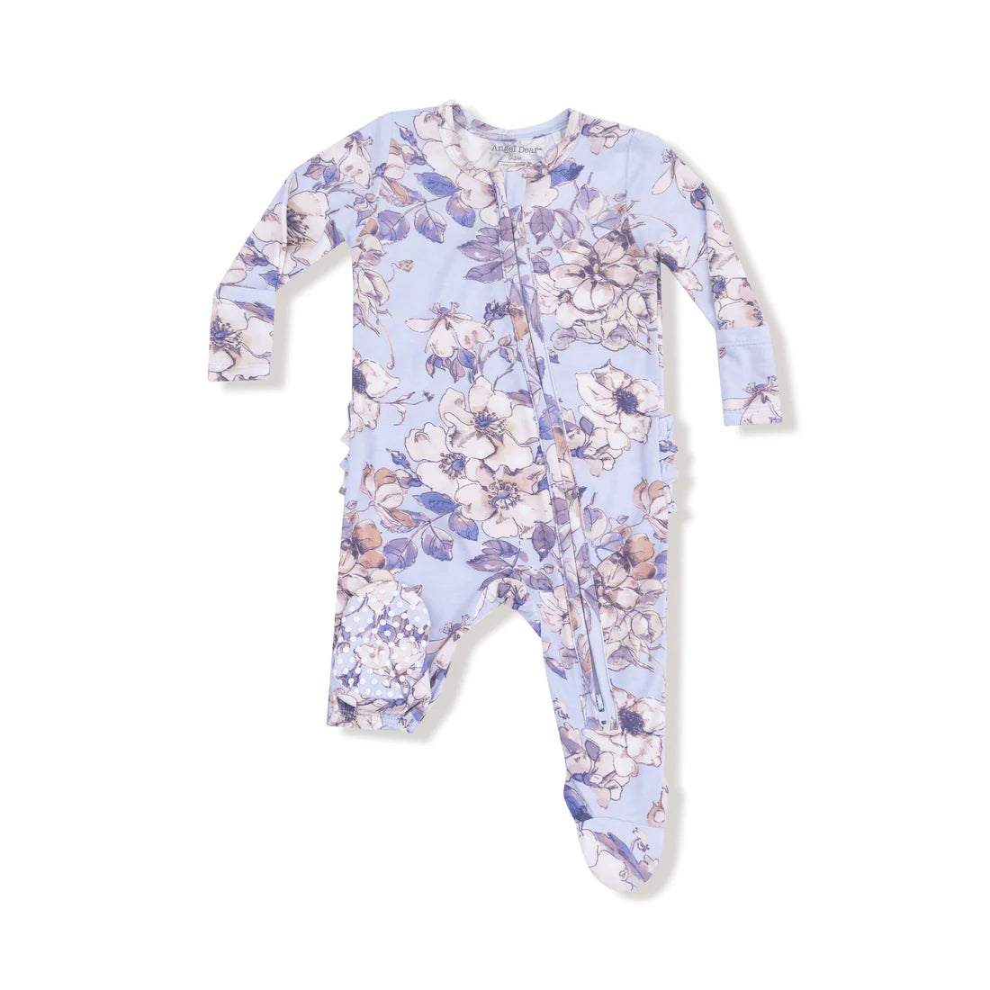 Angel Dear 2 Way Zipper Ruffle Back Footie II  Woodrose - Peri