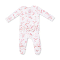 Angel Dear Ballet Toile 2 Way Ruffle Back Zipper Footie