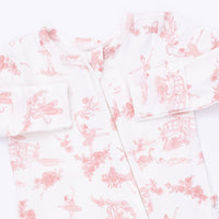 Angel Dear Ballet Toile 2 Way Ruffle Back Zipper Footie