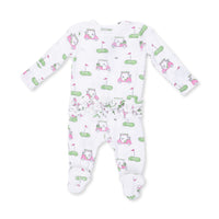 Angel Dear Golf Carts Pink 2 Way Ruffle Back Zipper Footie