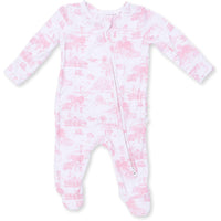 Angel Dear Golf Toile Pink 2 Way Ruffle Back Zipper Footie