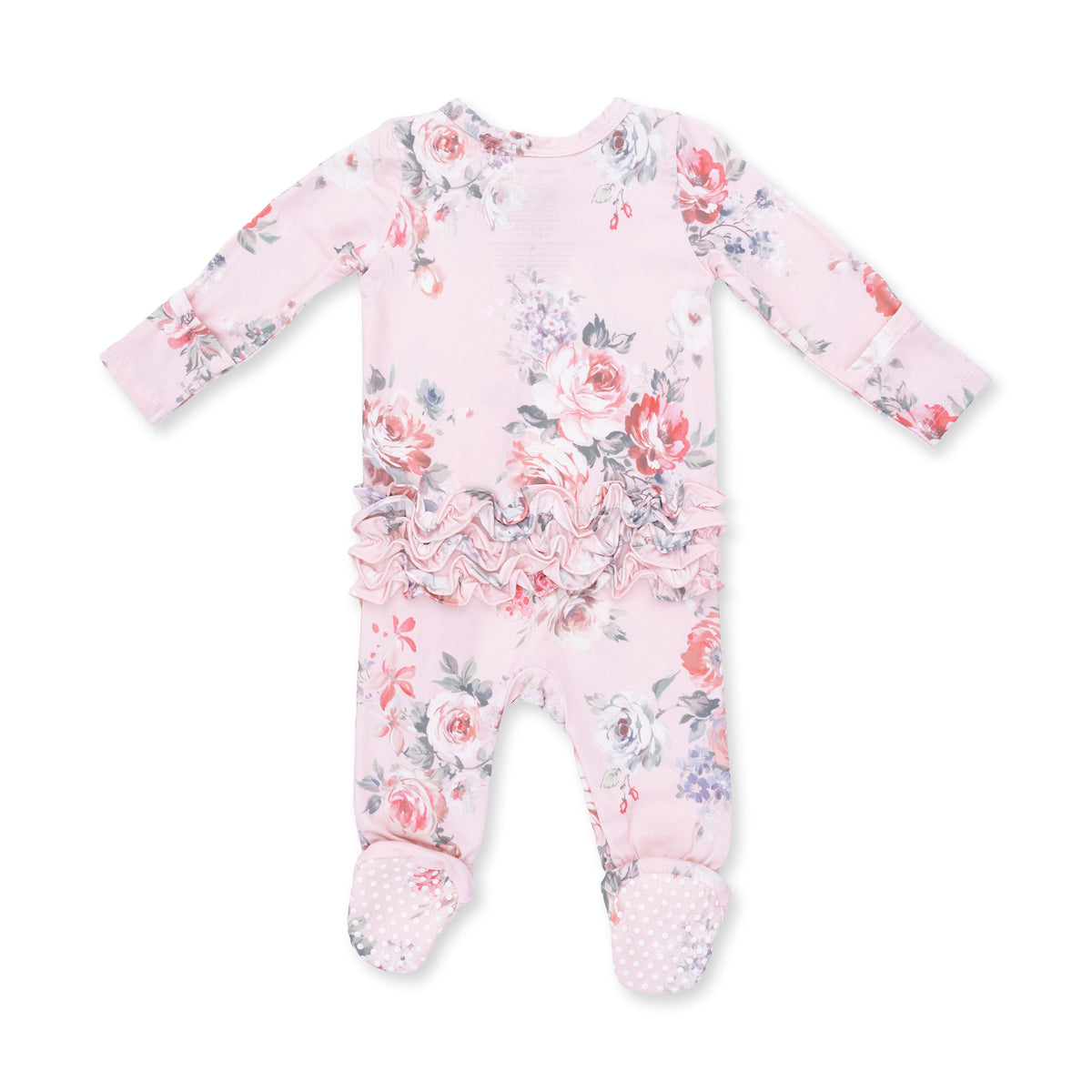 Angel Dear Painterly Rose Bouquets 2 Way Ruffle Back Zipper Footie