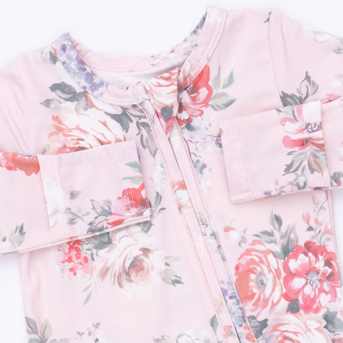 Angel Dear Painterly Rose Bouquets 2 Way Ruffle Back Zipper Footie