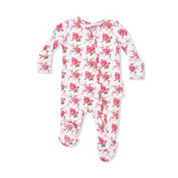 Angel Dear Elegant Roses  2 Way Ruffle Back Zipper Footie