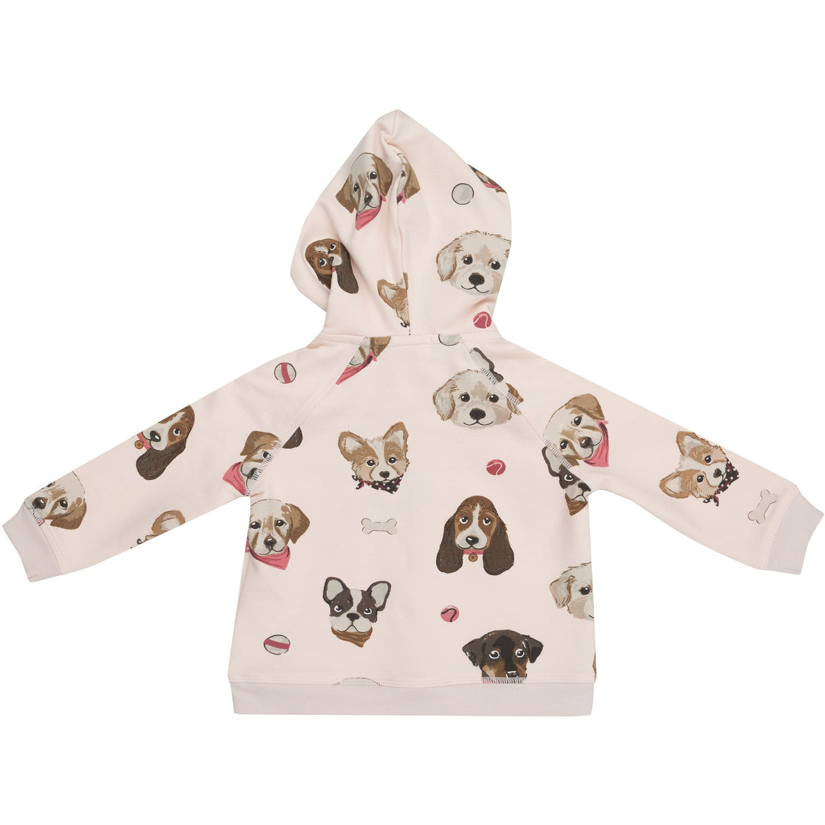 Angel Dear French Terry Pretty Puppy Faces Zip Hoodie + Wide Leg Pant