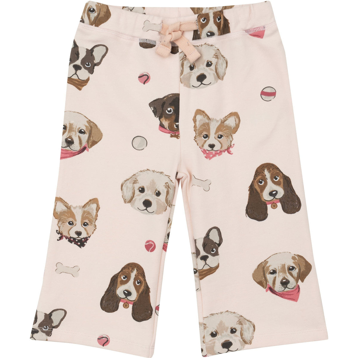 Angel Dear French Terry Pretty Puppy Faces Zip Hoodie + Wide Leg Pant