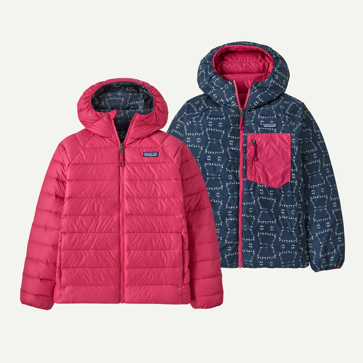 Patagonia Kids Reversible Down Sweater Hoody - Punchy Pink