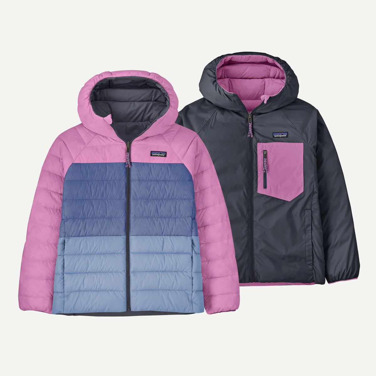 Kids' Reversible Down Sweater™ Hoody- Smolder Blue