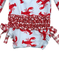 Sugar Bee Clothing - Girls Swimsuit - Crawfish