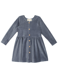 Mabel and Honey Cornflower Blue Corduroy long Sleeve Dress