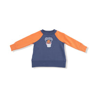 Angel Dear French Terry Sport Varsity Orange Raglan Sweatshirt with Basketball Patch