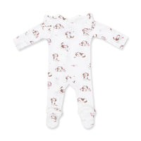 Angel Dear Explorer Puppy Pink 2 Way Ruffle Sleeve Zipper Footie