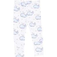 Angel Dear Bubbly Whale Ribbed Take Me Home Set with Roll Over Cuff Pant | Blue