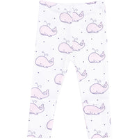 Angel Dear Bubbly Whale Ribbed Take Me Home Set with Roll Over Cuff Pant | Pink