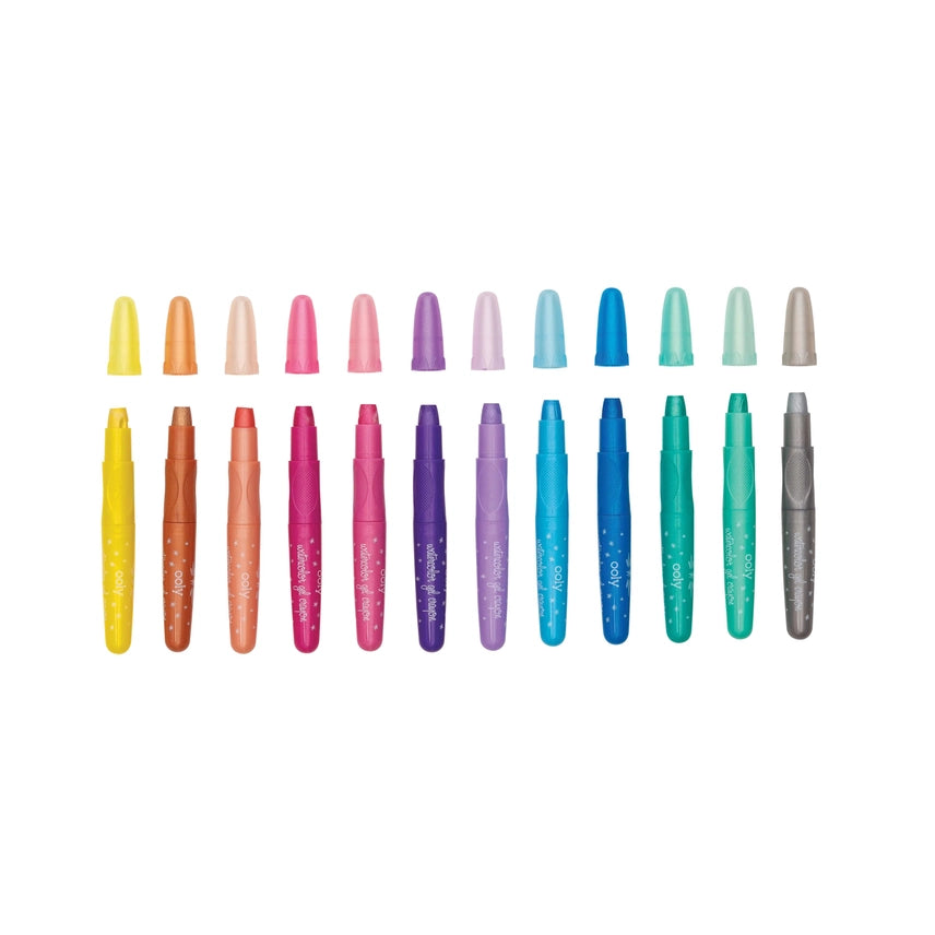 Ooly Rainbow Sparkle Metallic Watercolor Gel Crayons - Set of 12