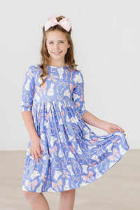 Mila & Rose  Hop, Skip & Twirl 3/4 Sleeve Pocket Twirl Dress