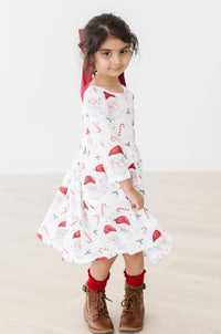 Mila & Rose Mistletoe Magic 3/4 Sleeve Pocket Twirl Dress