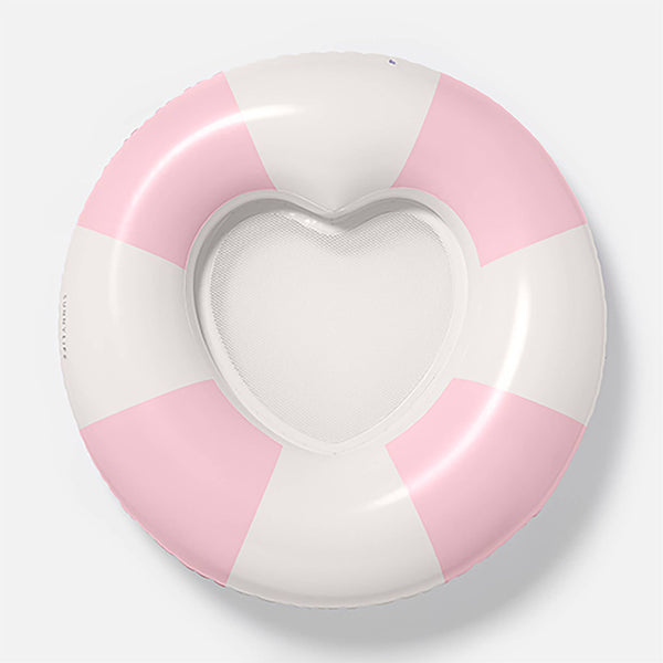Sunnylife - Luxe Tube Pool Ring Stole My Heart Pink Stripe