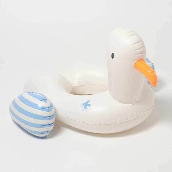Sunnylife - Kids Tube Pool Ring Sammy the Seagull Blue Stripe