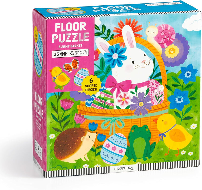 Mudpuppy Mudpuppy Bunny Basket – 25 Piece Floor Puzzle