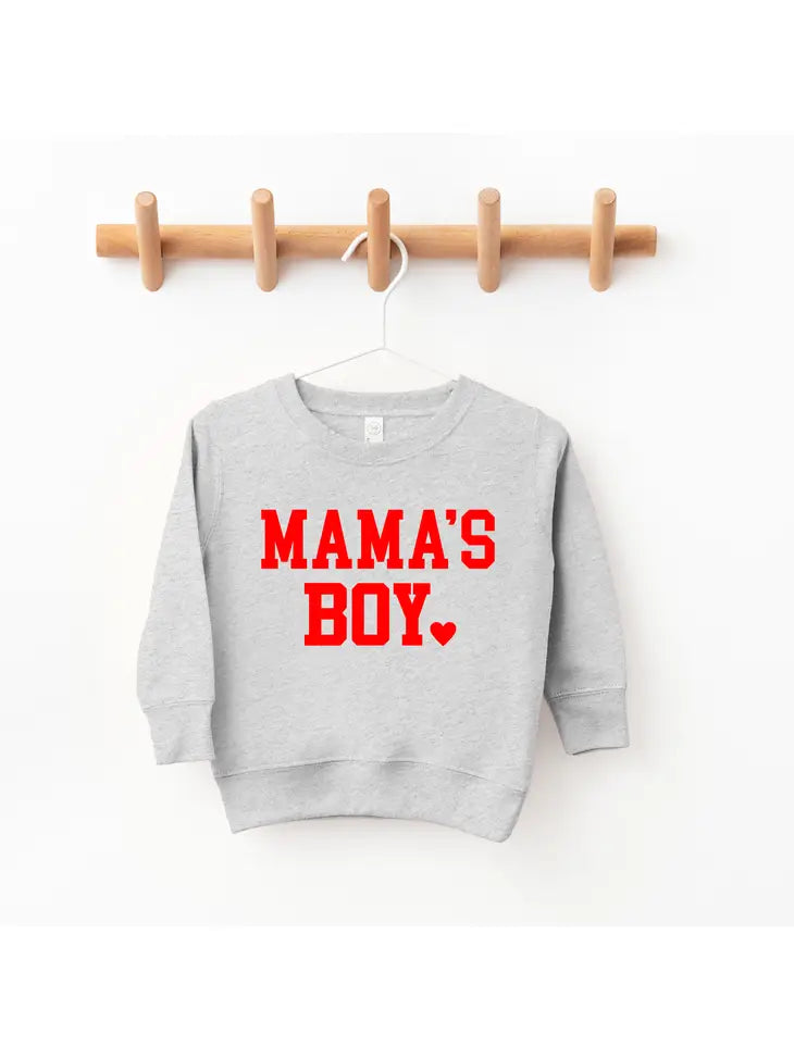 Mama's Boy Kids Valentines Day Sweatshirt