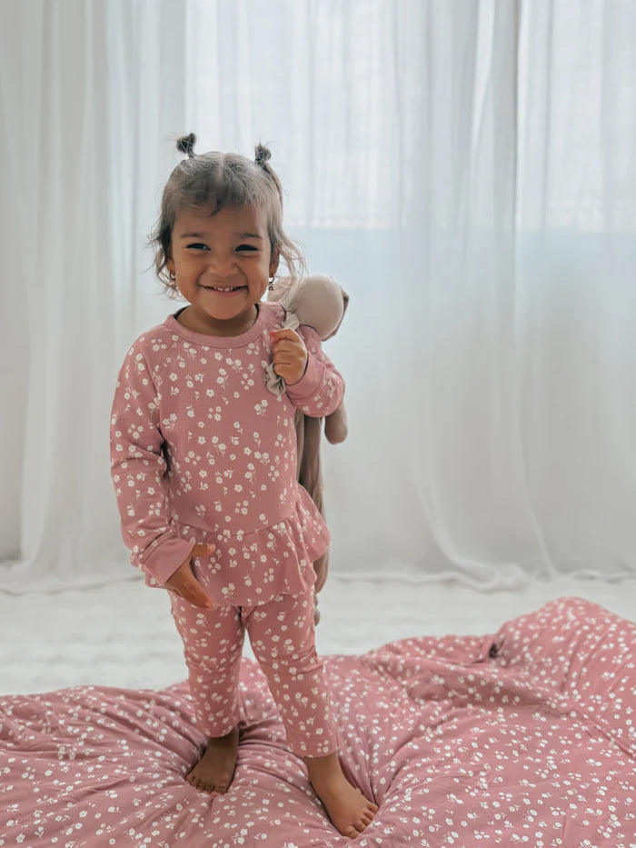 Gunamuna Fleece Two Piece Ruffled Sweatsuit