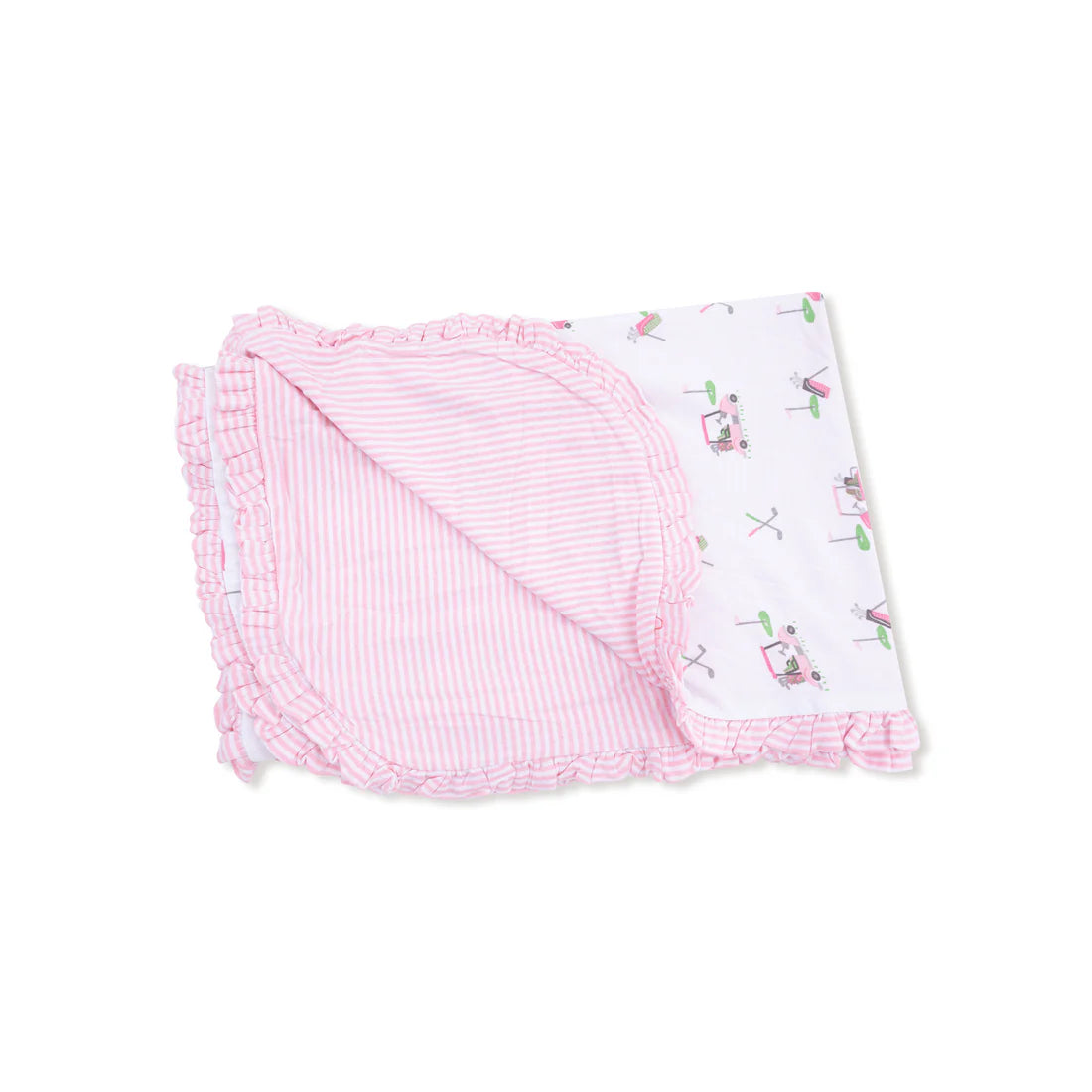 Angel Dear Ruffle Blanket II Baby Golf Carts - Pink