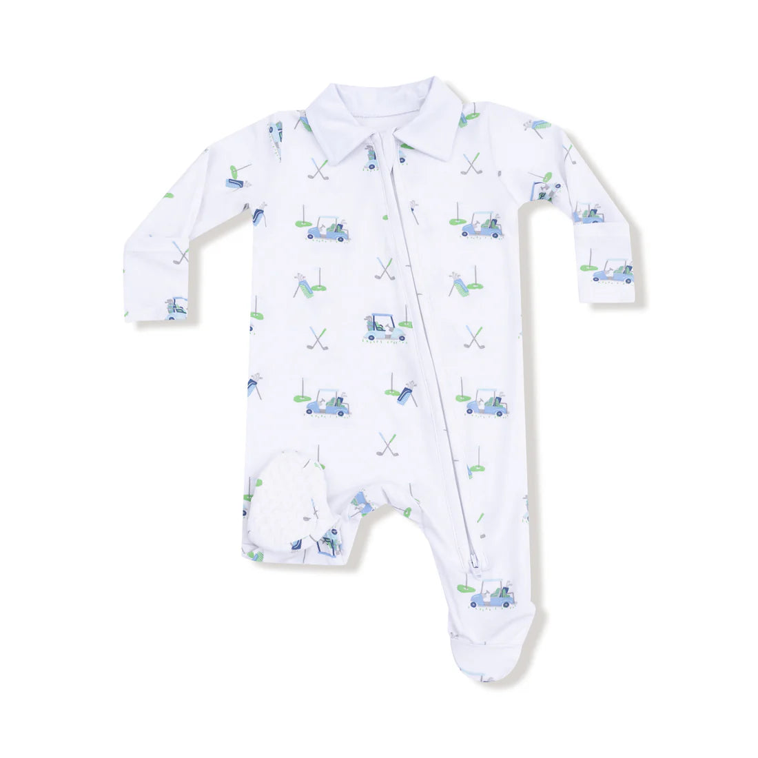 Angel Dear Baby  2 Way Zipper Footie II Golf Carts - Blue  Polo