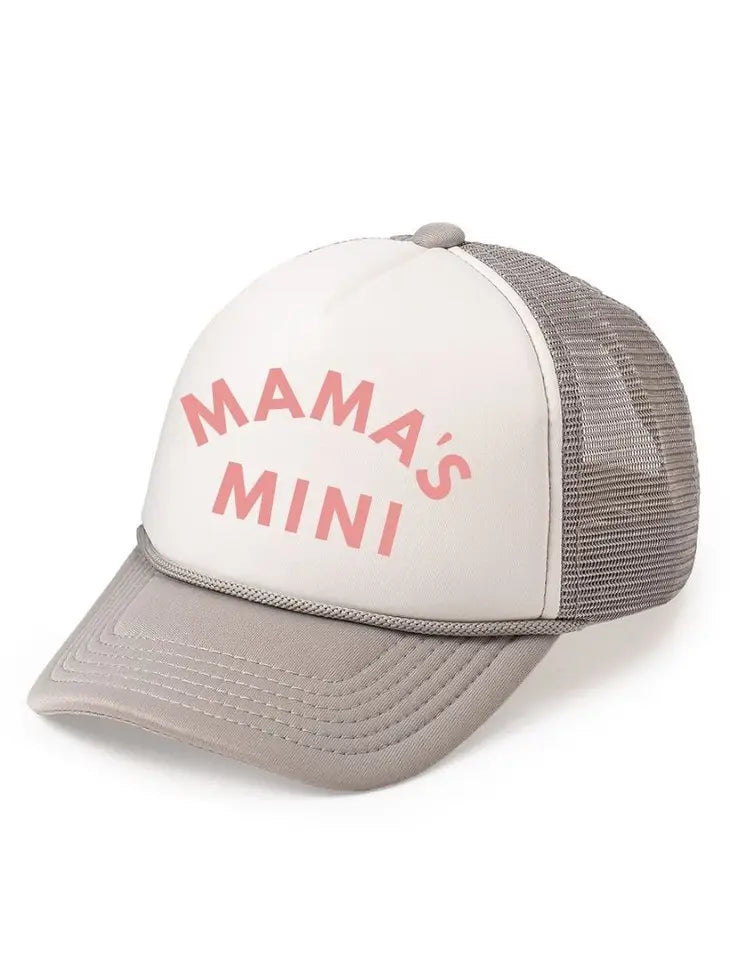 Sweet Winks Mama's Mini Trucker Hat - Gray/White