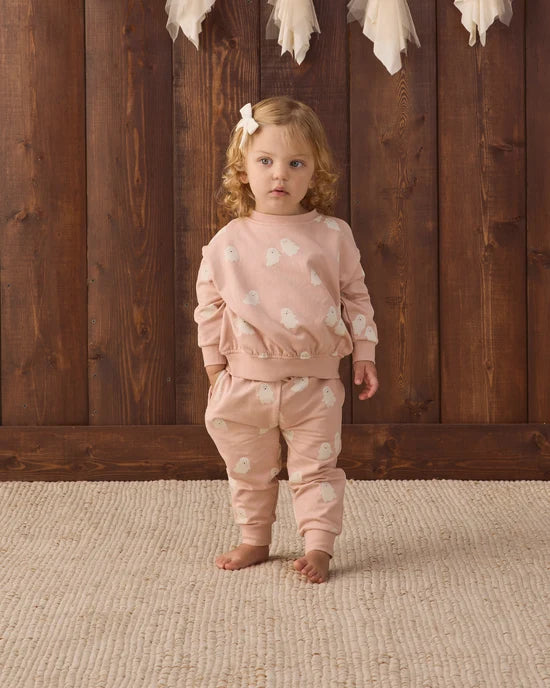 Quincy Mae  Relaxed Fleece Sweatshirt Sweet Ghost