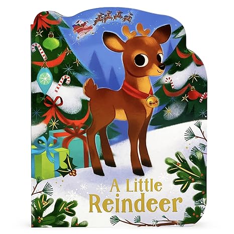 A Little Reindeer - A Reindeer-Shaped Christmas Board Book (Small Shaped Children's Christmas Board Book)