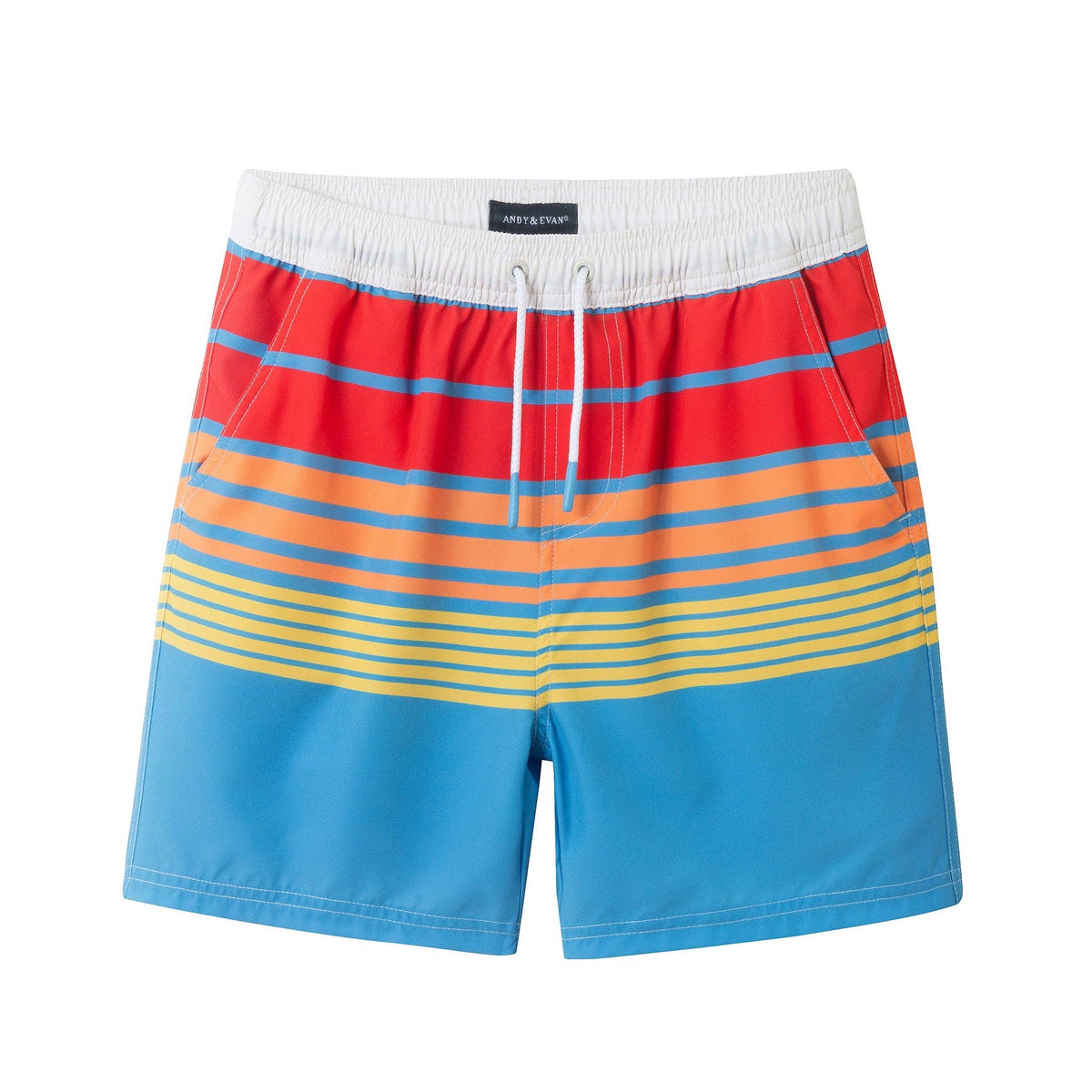 Andy & Evan - Kids (4-7 Years) Comfort-Stretch Lined Swim Trunks | Multicolor Stripe