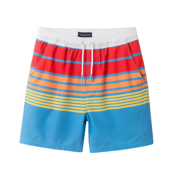 Andy & Evan - Kids (4-7 Years) Comfort-Stretch Lined Swim Trunks | Multicolor Stripe